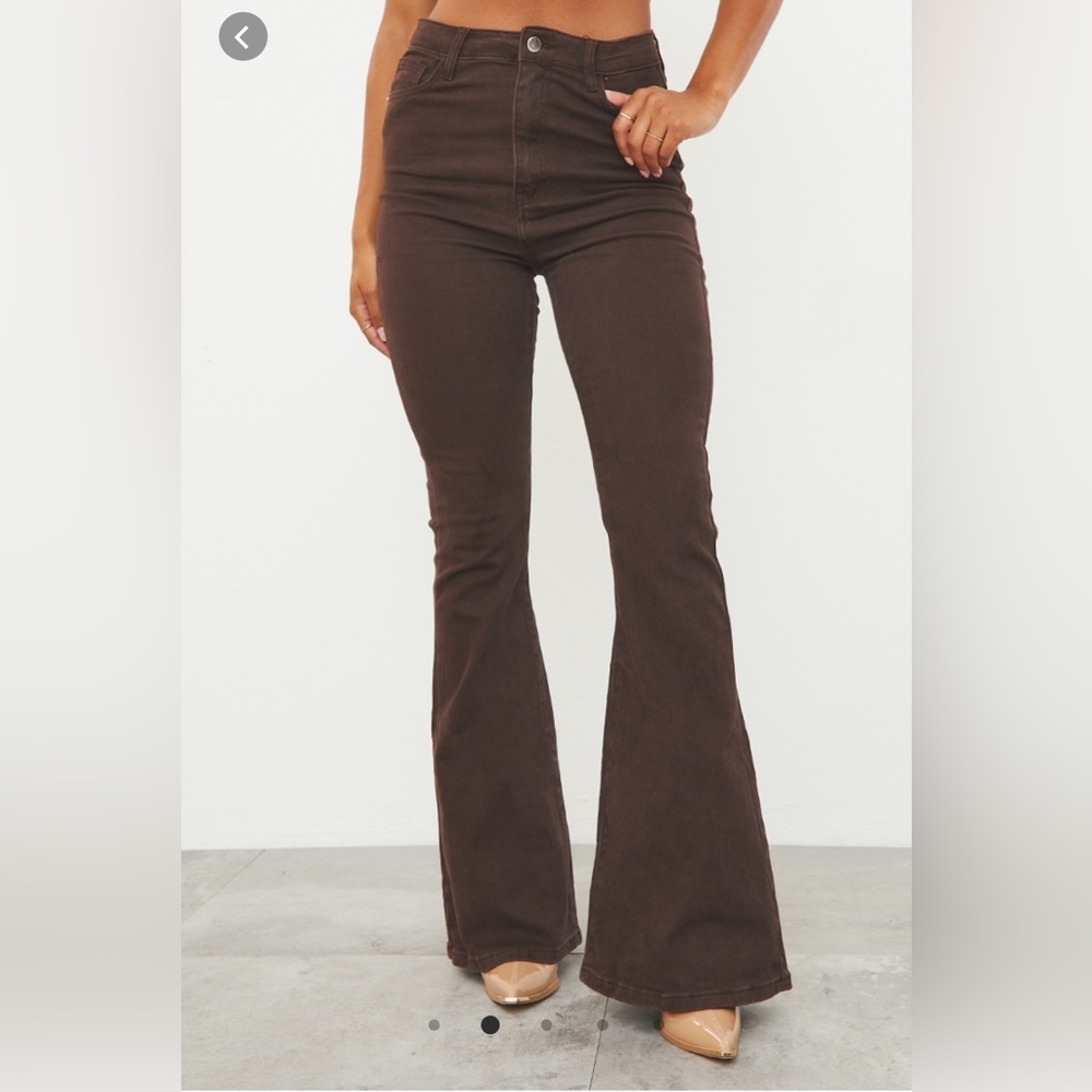 Brown flare jeans